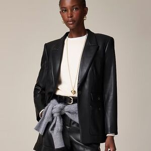 J Crew faux leather blazer size 10 NWT
